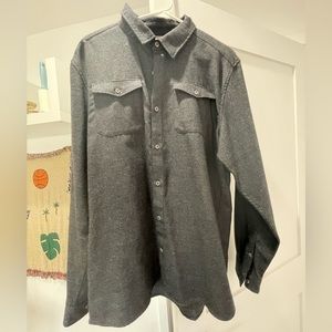 Dark Grey Men’s Merino Long Sleeve Flannel